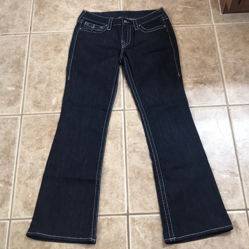 True Religion dark wash boot cut jeans
